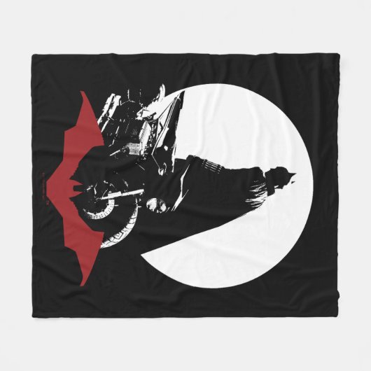 Die Batman Motorrad-Silhouette Fleecedecke (Vorderseite (Horizontal))