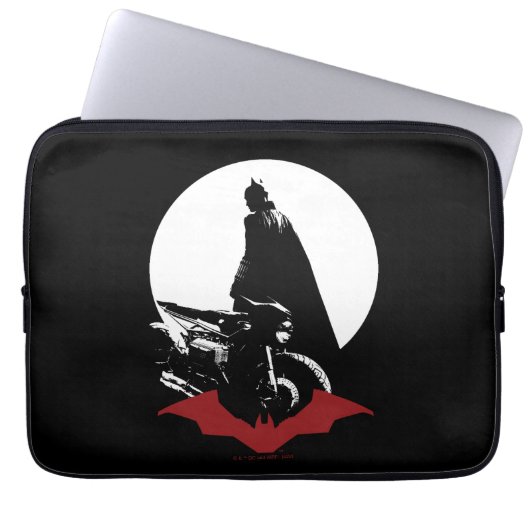 Die Batman Motorrad-Silhouette Laptopschutzhülle (Vorderseite)