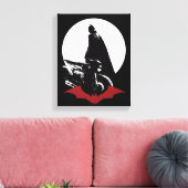 Die Batman Motorrad-Silhouette Leinwanddruck (Insitu (Wohnzimmer))
