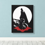 Die Batman Motorrad-Silhouette Leinwanddruck (Insitu (Holzboden))