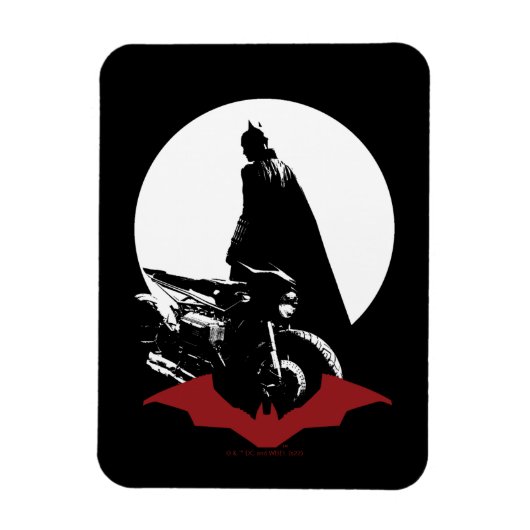 Die Batman Motorrad-Silhouette Magnet (Vertikal)