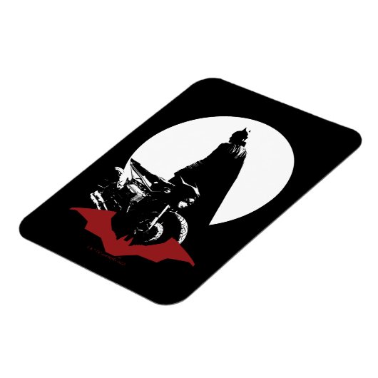 Die Batman Motorrad-Silhouette Magnet (Linke Seite)