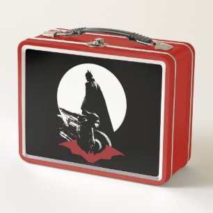 Die Batman Motorrad-Silhouette Metall Brotdose