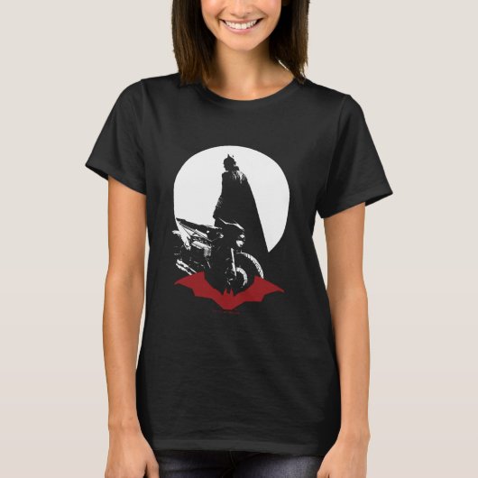 Die Batman Motorrad-Silhouette T-Shirt (Vorderseite)