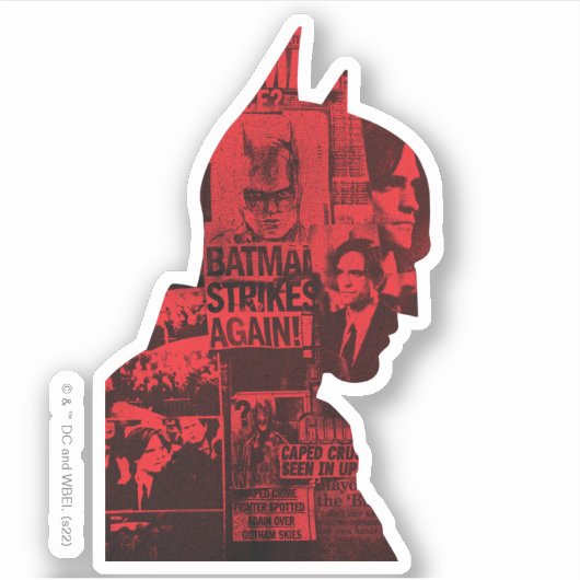 Die Batman Newspaper-Silhouette Aufkleber (Vorderseite)
