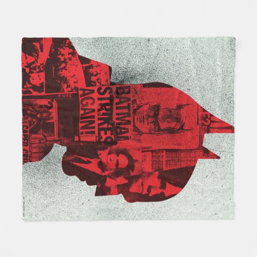 Die Batman Newspaper-Silhouette Fleecedecke (Vorderseite (Horizontal))
