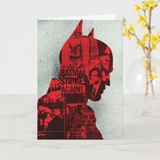 Die Batman Newspaper-Silhouette Karte (Gelbe Blume)