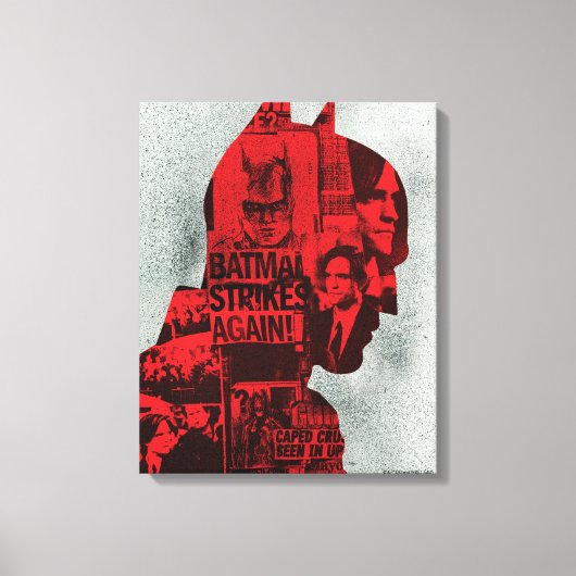 Die Batman Newspaper-Silhouette Leinwanddruck (Vorderseite)