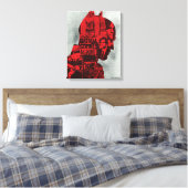Die Batman Newspaper-Silhouette Leinwanddruck (Insitu (Schlafzimmer))