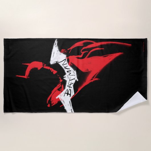 Die Batman Spraypaint-Kontur Strandtuch (Vorderseite)
