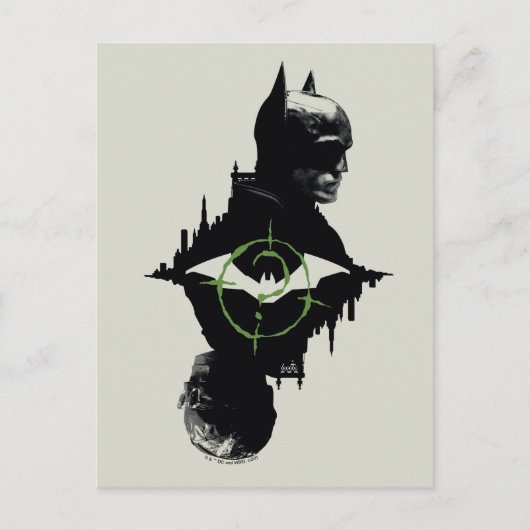 Die Batman- und die Riddler-Grafik Postkarte (Vorderseite)