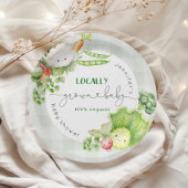 Die Bauern der kleinen Familie verkaufen ihre Baby Pappteller