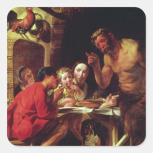 Die Bauern und der Satyr Quadratischer Aufkleber