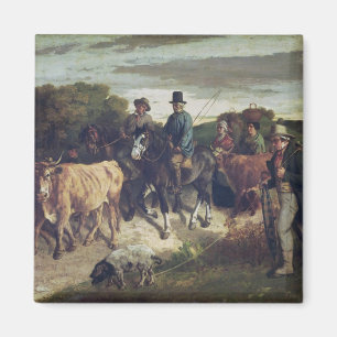 Die Bauern von Flagey zurückkommend von der Messe Magnet