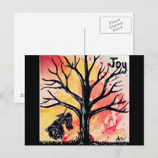 Die Baum-Reihe: Freude Postkarte (Vorne/Hinten)