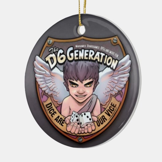 Die Baum-Verzierung der Generations-D6 Keramik Ornament (Links)