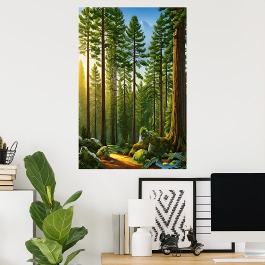 Die Bäume im Wald | AI Art Poster (Heimbüro)
