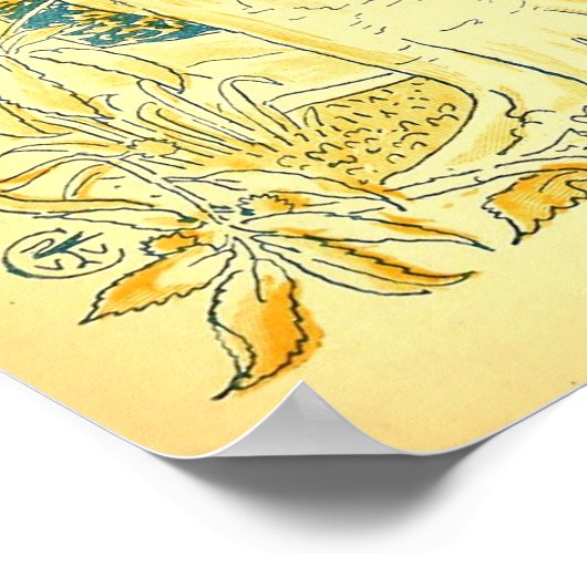 Die Bäume und der Walter-Kranich Poster (Ecke)