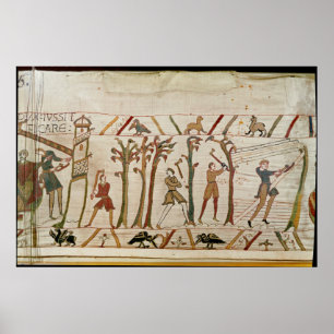 Die Bäume werden abgeschnitten, um die Schiffe zu  Poster