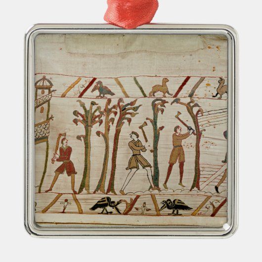 Die Bäume werden unten gehackt, um die Schiffe zu Silbernes Ornament (Vorne)