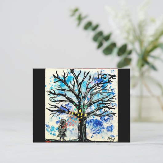 Die Baumreihe: Hoffnung Postkarte (Stehend Vorderseite)
