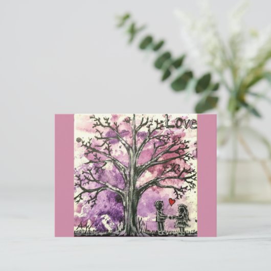 Die Baumreihe: Liebe Postkarte (Stehend Vorderseite)