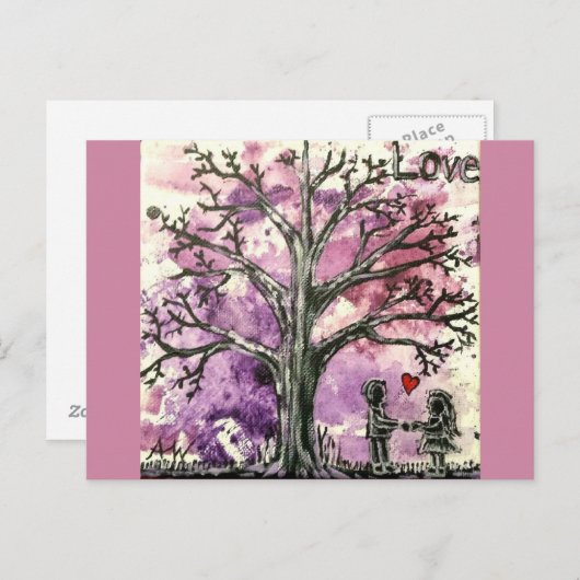 Die Baumreihe: Liebe Postkarte (Vorne/Hinten)