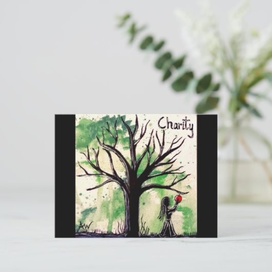 Die Baumreihe: Wohltätigkeit Postkarte (Stehend Vorderseite)