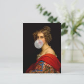 Die bayerische Schönheit und das Kaugummi Postkarte (Stehend Vorderseite)