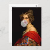 Die bayerische Schönheit und das Kaugummi Postkarte (Vorne/Hinten)