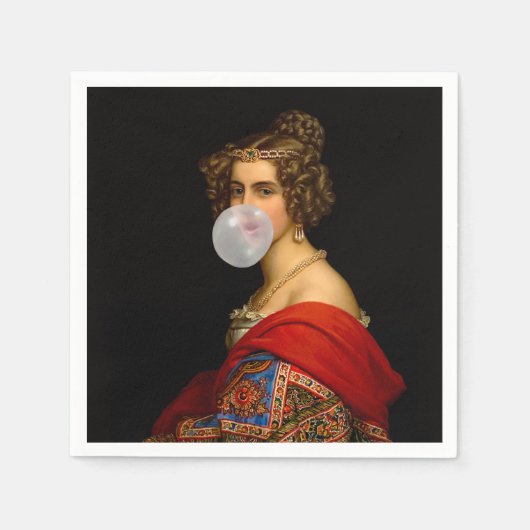 Die bayerische Schönheit und das Kaugummi Serviette (Vorderseite)