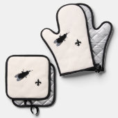 Die Bayou-Fliege Ofenhandschuh & Topflappen-Set (Vorderseite/Rückseite)