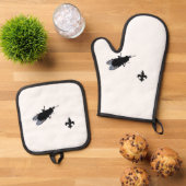 Die Bayou-Fliege Ofenhandschuh & Topflappen-Set (Oben Unten)