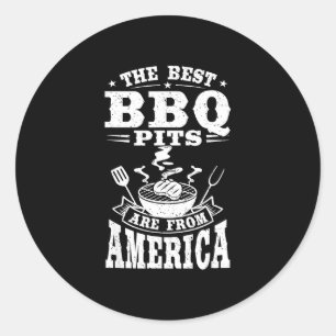 Die BBQ-Grills stammen von America Grill Cookout  Runder Aufkleber