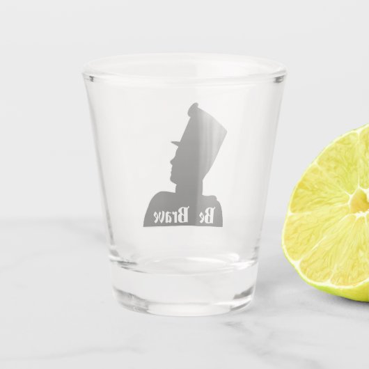 Die "be Brave"-Infanterie Schnapsglas (Rückseite)