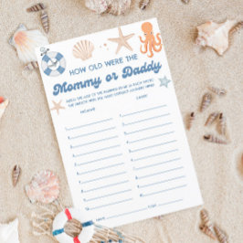 Die Beach Baby Dusche schätzt das Alter Spiel