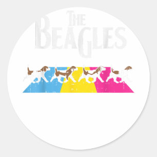 Die Beagle Dog Pun Bisexual Pride Funny Animal LG Runder Aufkleber