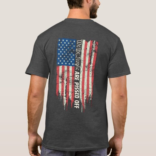 Die beängstigende amerikanische Fahne der Menschen T-Shirt (Rückseite)