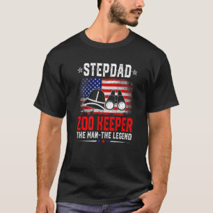 Die beängstigende amerikanische Flagge Stepdad Zoo T-Shirt