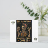 Die beängstigende Postkarte beginnt nach dem Kaffe (Stehend Vorderseite)