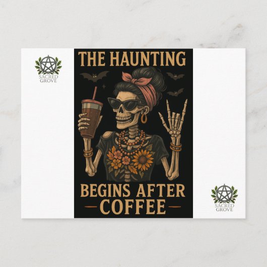 Die beängstigende Postkarte beginnt nach dem Kaffe (Vorderseite)
