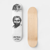 Die Beängstigenden Augen des Eule-Mannes fügen den Skateboard (Vorderseite)