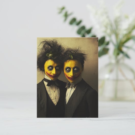 Die Beängstigenden Zitronenmenschen Postkarte (Stehend Vorderseite)