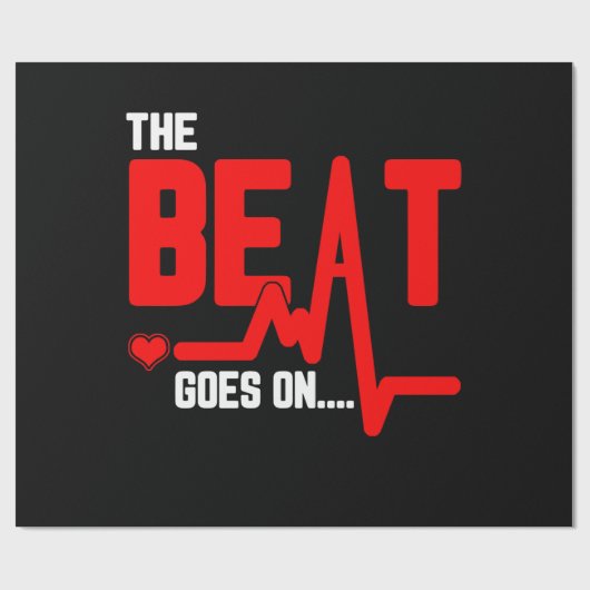 Die Beat geht auf Herz-Operation Überlebende Herzs Geschenkpapier (Flach)