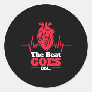 Die Beat geht über das Bewusstsein für Rote Herzkr Runder Aufkleber