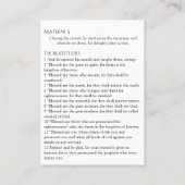 Die Beatitudes - Gebetskarte (flach) Visitenkarte (Rückseite)