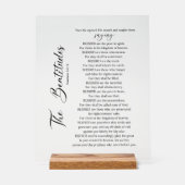 Die Beatitudes Matthew 5:2-12 Bibelschrift Acrylschild (Vorderseite)