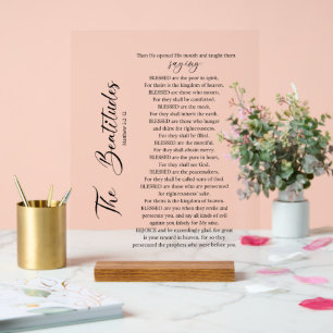 Die Beatitudes Matthew 5:2-12 Bibelschrift Acrylschild