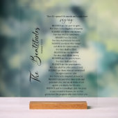 Die Beatitudes Matthew 5:2-12 Bibelschrift Acrylschild (Neutral)