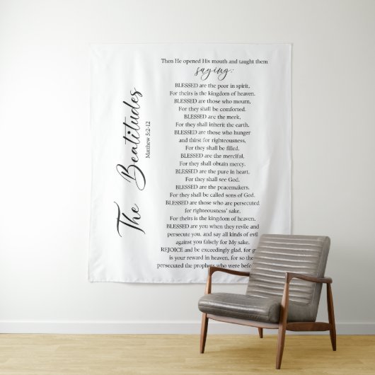 Die Beatitudes Matthew 5:2-12 Bibelschrift Wandteppich (Beispiel)